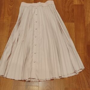 Daniel Rainn Soft Cream Button-Down A-Line Skirt